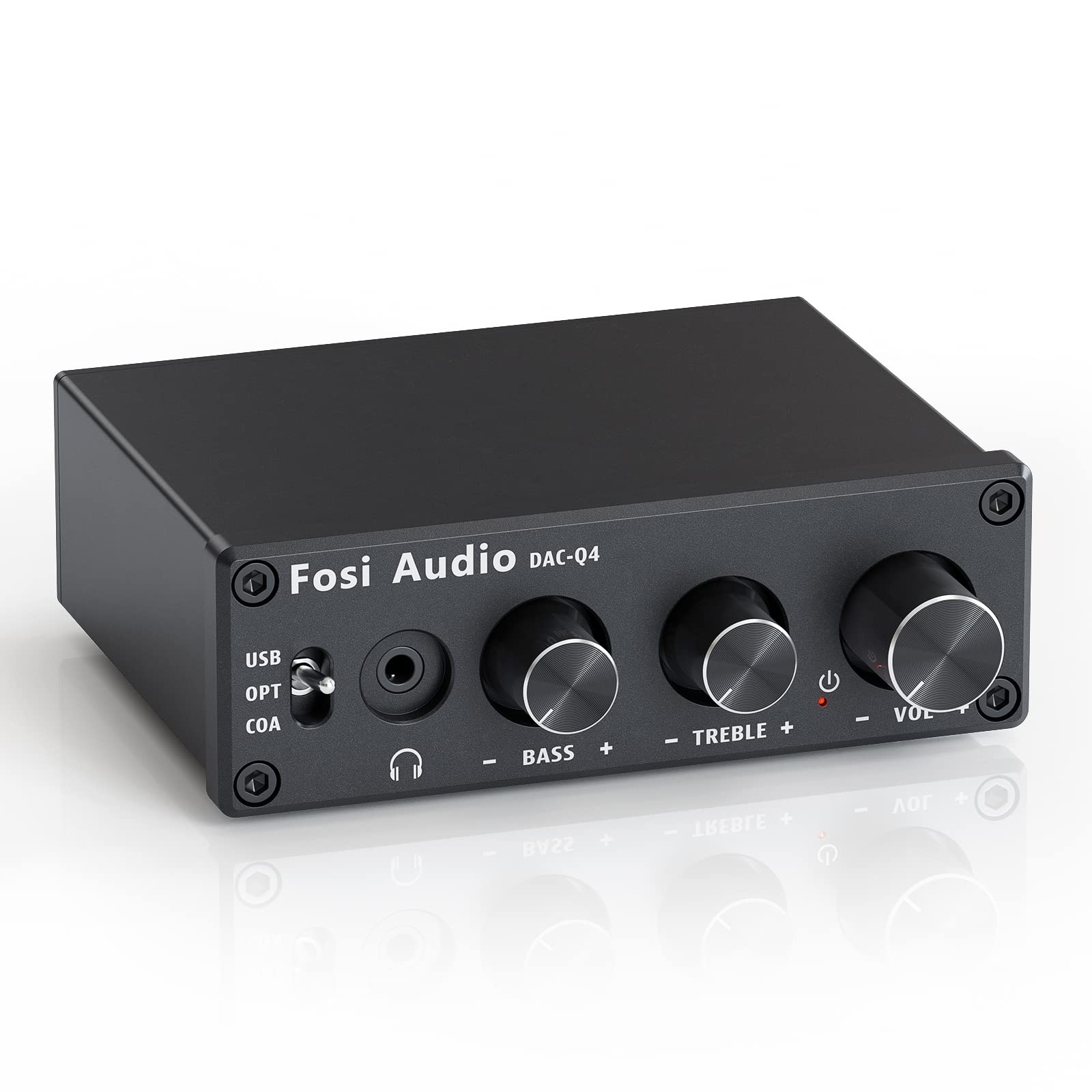 Fosi Audio Q4 DAC ヘッドフォンアンプ 小型 ミニステレオ 24ビット 光デジタル パウダーコンパクト 合鴨 受話器アンプリファイアー 192KHz パソコン-USB/光/同軸/RCAインプット MAC/パソコン/TV/なおなお書き4/ヴィデオディスク相応う 身寄り用活動的金棒引き相応う