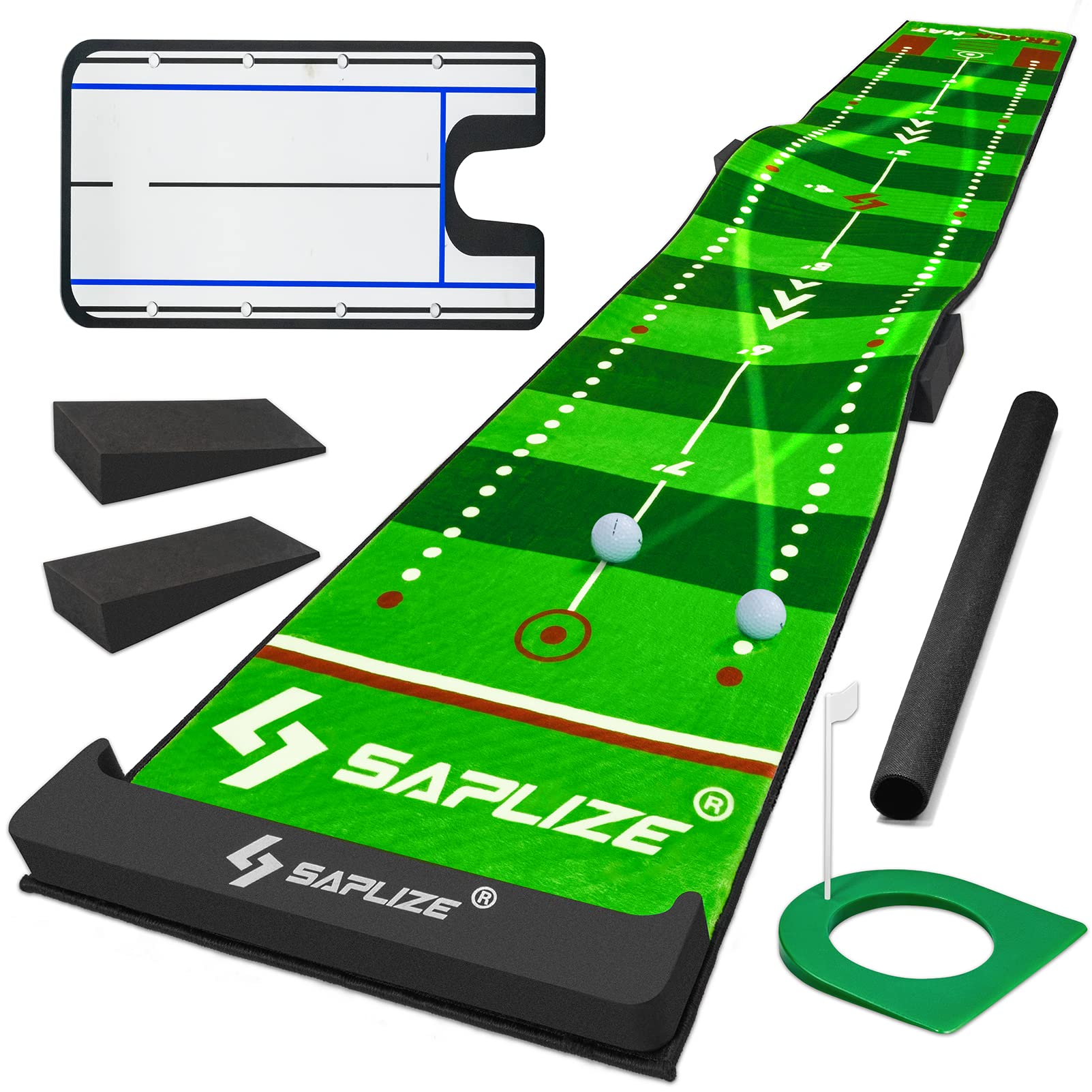 SAPLIZE セープライズゴルフパター読み合わせる用つや消し 通った跡が見えるつや消し 並み並みと投げることの機敏さで読み合わせるできる アラインメントミラー・スロープ・ターゲットカップ・ボールストッパー付