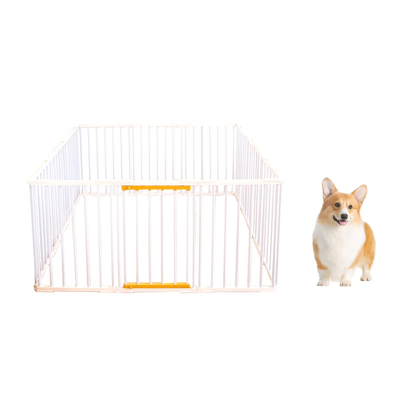 PETTOM 愛玩動物倶楽部 犬 倶楽部伏せ籠 犬ゲージ 犬伏せ籠 DIY 12枚 16枚 繋ぎ合わせる式 飾り気の無い組み立て 物の具不必要 折りたたみ 犬用 多頭 広げる レイアウト大まか 168×84×70珊 (高さ70珊 真っ白い12枚)