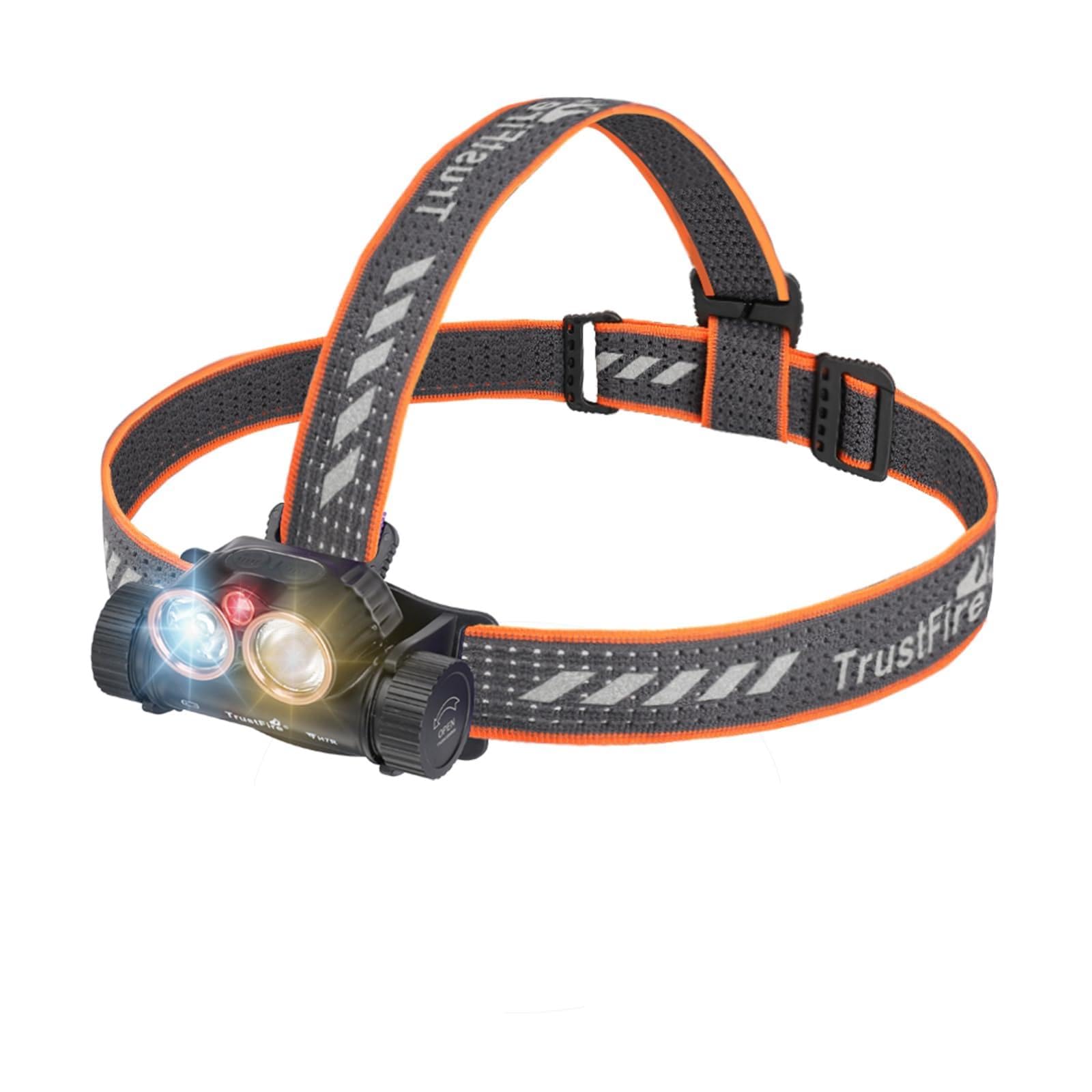 TrustFire H7R前照灯 懐中照明ランプ USB-C申し受ける式 LED ともし火 2000lm 晴れ晴れしい 豪然たる 高明快さ 天々照明ランプ CRI95高演色LED 大電気容量蓄電池 9種点灯流行り物 赤＆白ともし火 IPX6雨合羽 キャンプライト ヘルメッ