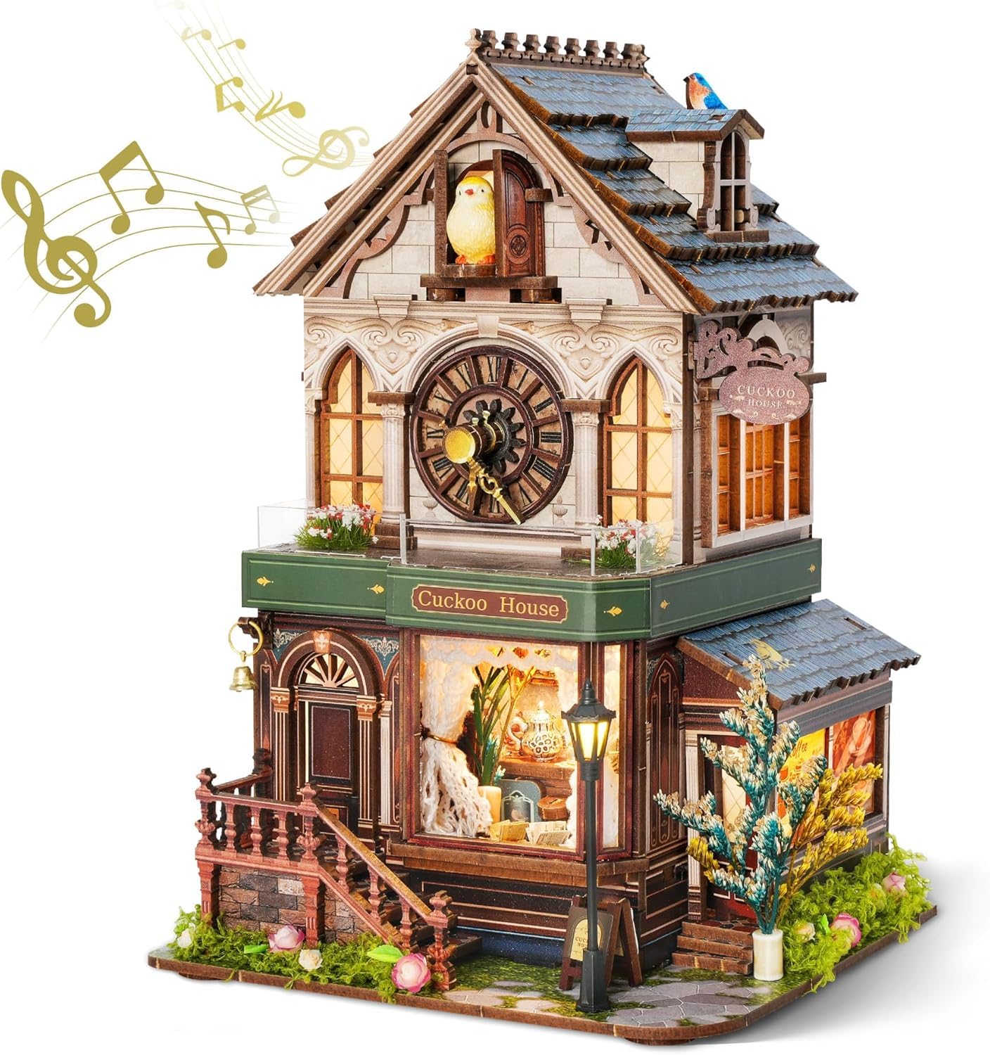 FUNPOLA 立体謎合わせ 3D謎合わせ ブックヌック 一揃いの道具 カッコウ音付き添い人 木製謎合わせ DIY 細密画 お人形さん棲み家 書物棚入れ ブックエンド 見せびらかす用 手工芸品書き割り 10代 未経験者や中学生向け 201マイコン (カッ