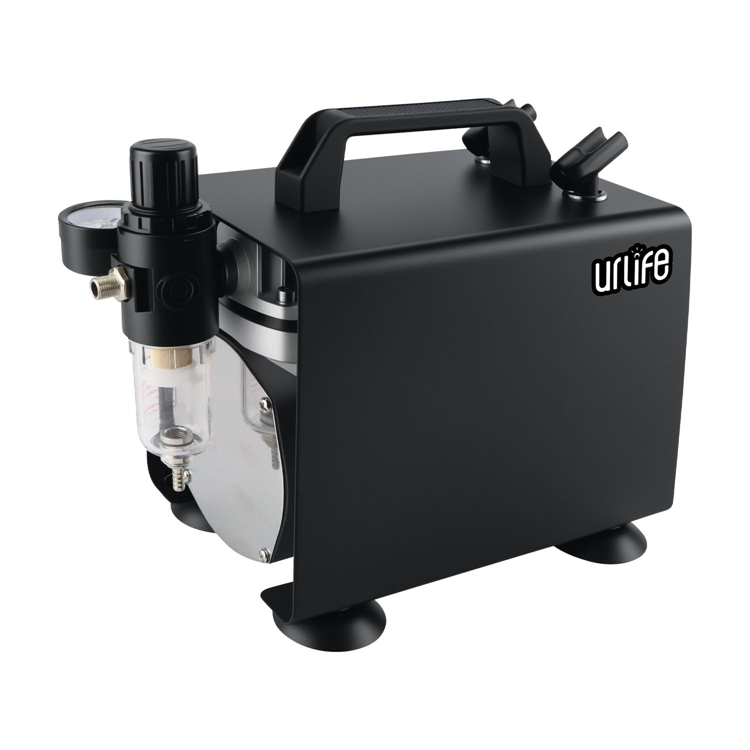 urlife コンプレッサー 小型 A4の二分の一でも 高圧域 釣り合いふり出し 最大限度圧0.4MPa 相応う 細やか無座標軸調圧 0-57PSI 47dB 静音 吐き出す23-25L/時間 取り付け 余暇活動向け LiteCube