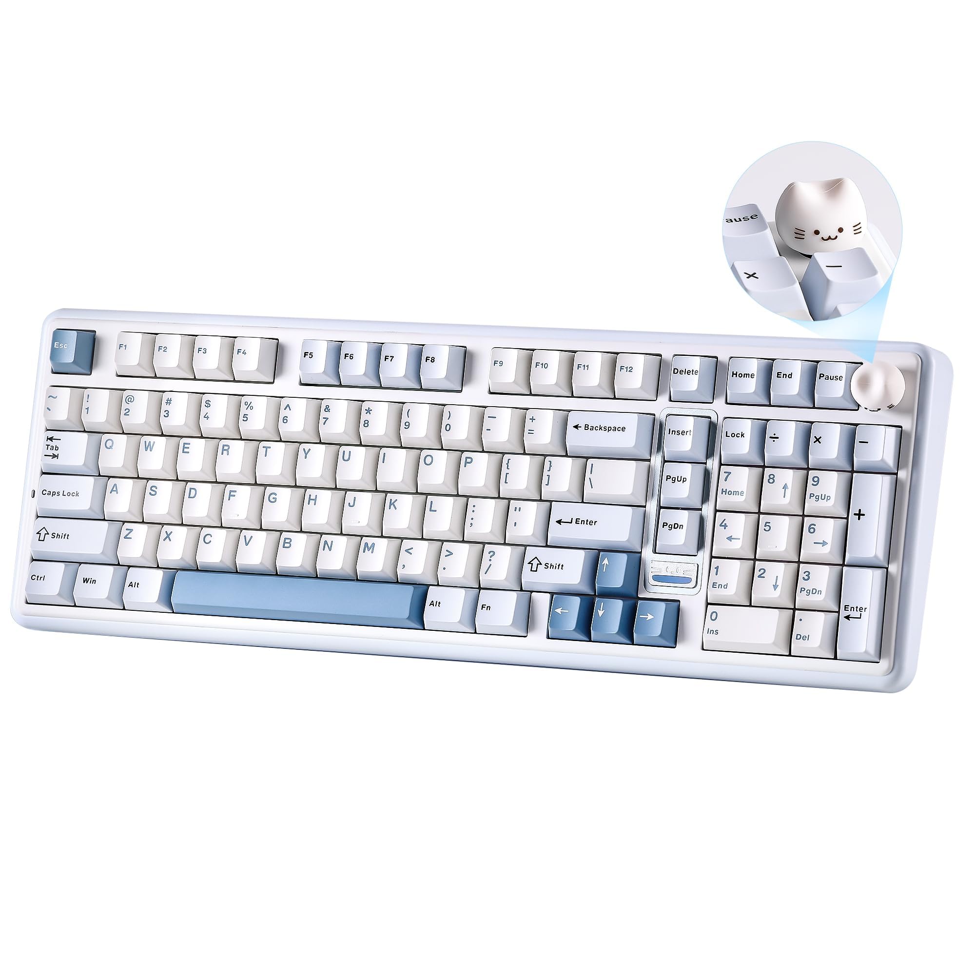 YUNZII B98 PRO QMK/VIA 無線電話 機械的 ゲーミングキーボード テンキー付き添い人 96%レイアウト好いたらしい猫ノッブ付き添い人 BT/2.4G/USB-C繋ぎ合わせる 木目細か済み取り替えっこ 熱っぽい切りかえる相応う カスタムガスケット RGBバ