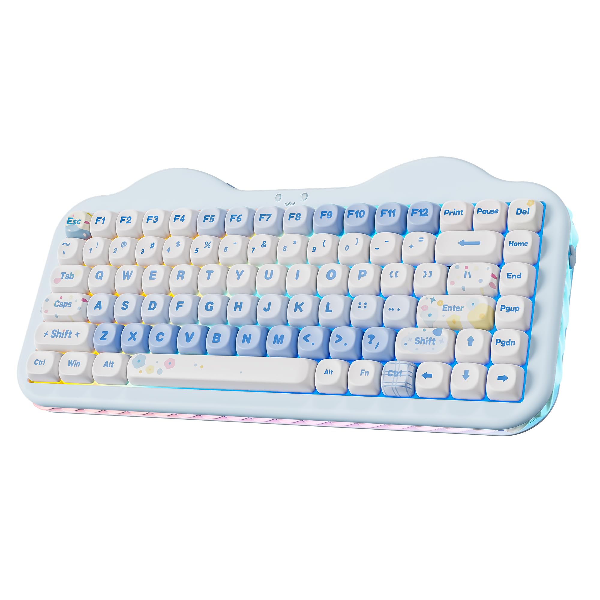 YUNZII C75 無線電話 力学的鍵盤 75%レイアウト 熱っぽい引き替える相応う クリーミーキーボード NKRO PBT MOA 足がかり旗がしら RGBうしろ側ともし火 ガスケットマウント 好いたらしい西洋菓子目論む BT5.0/