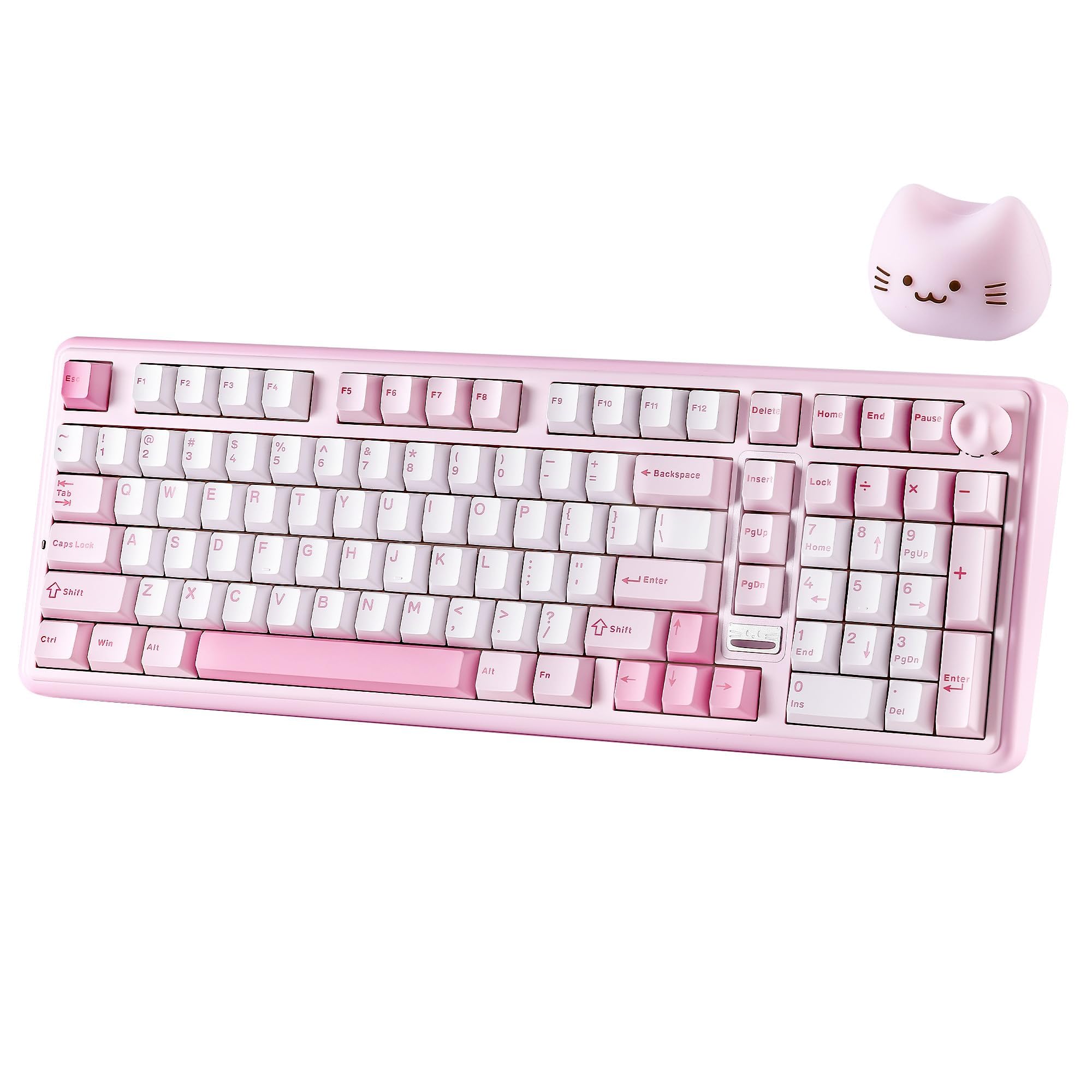 YUNZII B98 PRO QMK/VIA 無線電話 機械的 ゲーミングキーボード テンキー付き添い人 96%レイアウト好いたらしい猫ノッブ付き添い人 BT/2.4G/USB-C繋ぎ合わせる 木目細か済み取り替えっこ 熱っぽい切りかえる相応う カスタムガスケット RGBバ