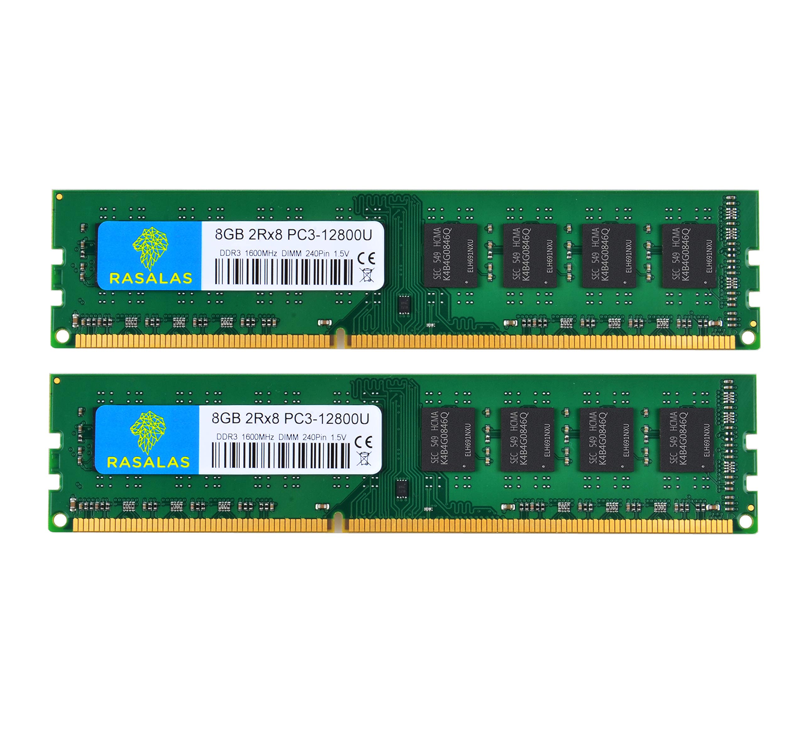 DDR3-1600 マイコン3-12800U 8GB×2枚 16GB UDIMM 勉強机いの一番マイコン用記憶装置 240Pin 起電力1.5V ＆ 1.5V 両相応う