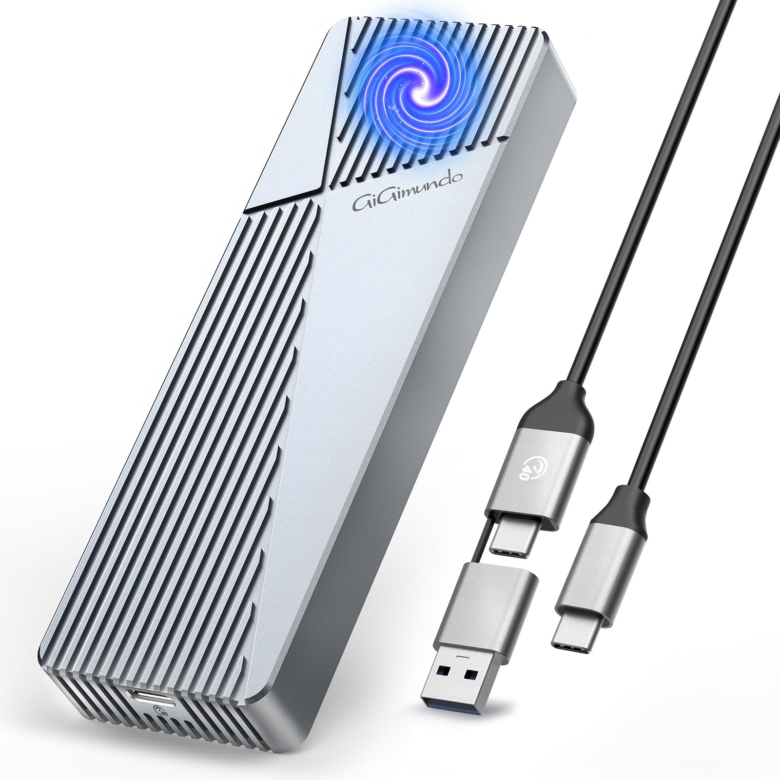 GiGimundo 40Gbps超高速道路 M.2 NVMe SSD外後ばらい容れもの内蔵冷やかす気違い付き添い人 Thunderbolt 4/3 USB4/3.2/3.1/3.0/2.0取り替えっこ性あり軽銀アロイ製USB4.0/3.2/3.1/3.0/2.0相応う,2230 2242 2260 2280M-Key/B+M Key容れもの SSD相応う
