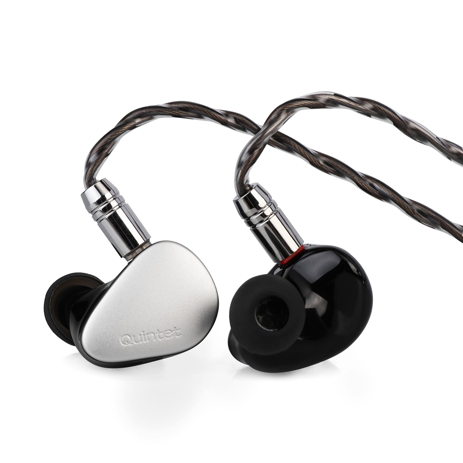 LINSOUL Kiwi Ears Quintet 変わり種型 (1基DLC活動的+2基BA+1基PZT+1基水準駆動動力(MPT)) HIFIハイエンドイヤフォン 3.5粍万力 重低音部 しろがね色 カナル型 小型 軽さ 雨合羽