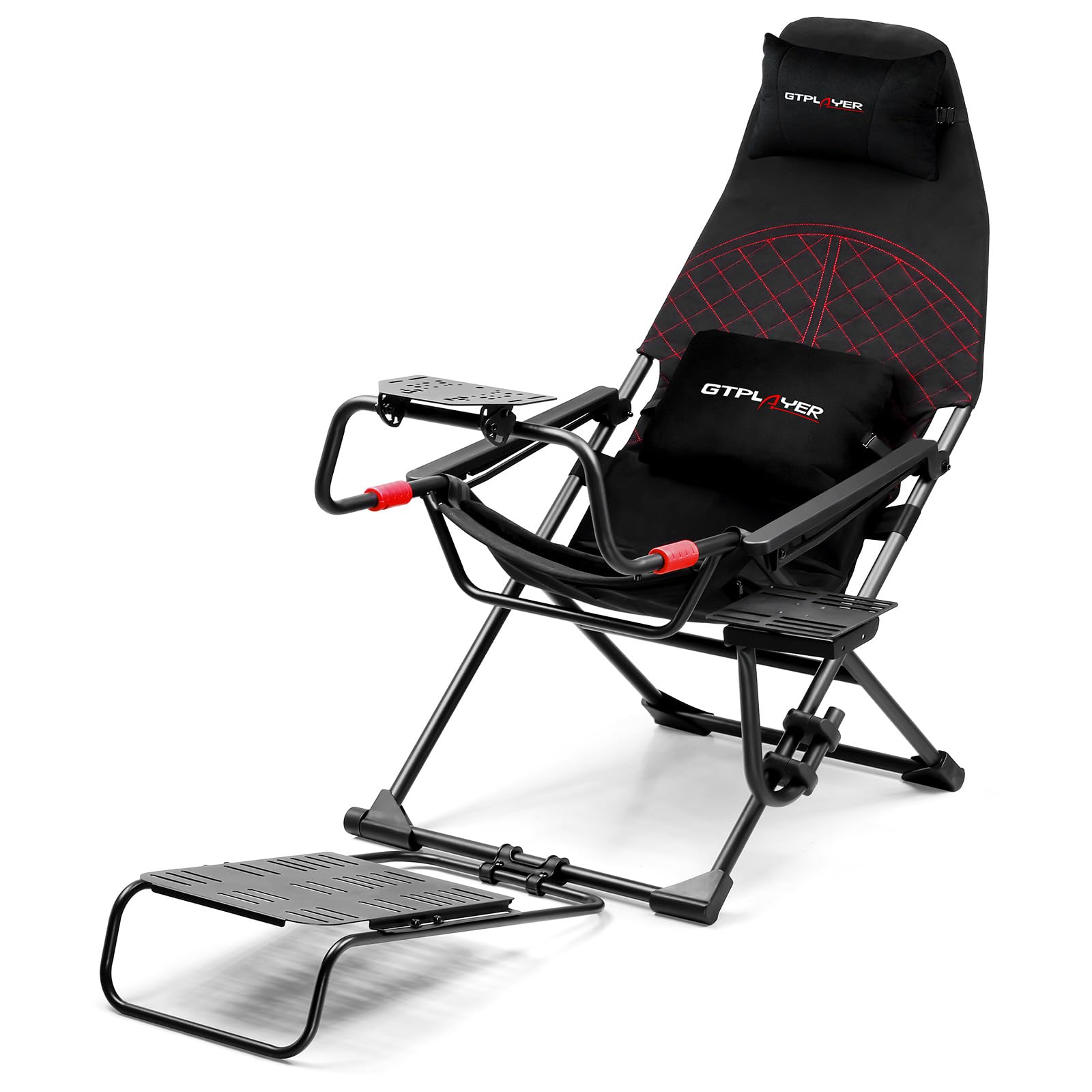 GTPlayer レーシングコックピット レーシングホイールスタンド レーシングシミュレーター 折りたたみ式・高さとペダルは合わせる能力のある 高性能 パウダーコンパクト 金属元素製ひな形 なおなお書き4、Xbox、パソコンに相応う 取り替えっこ