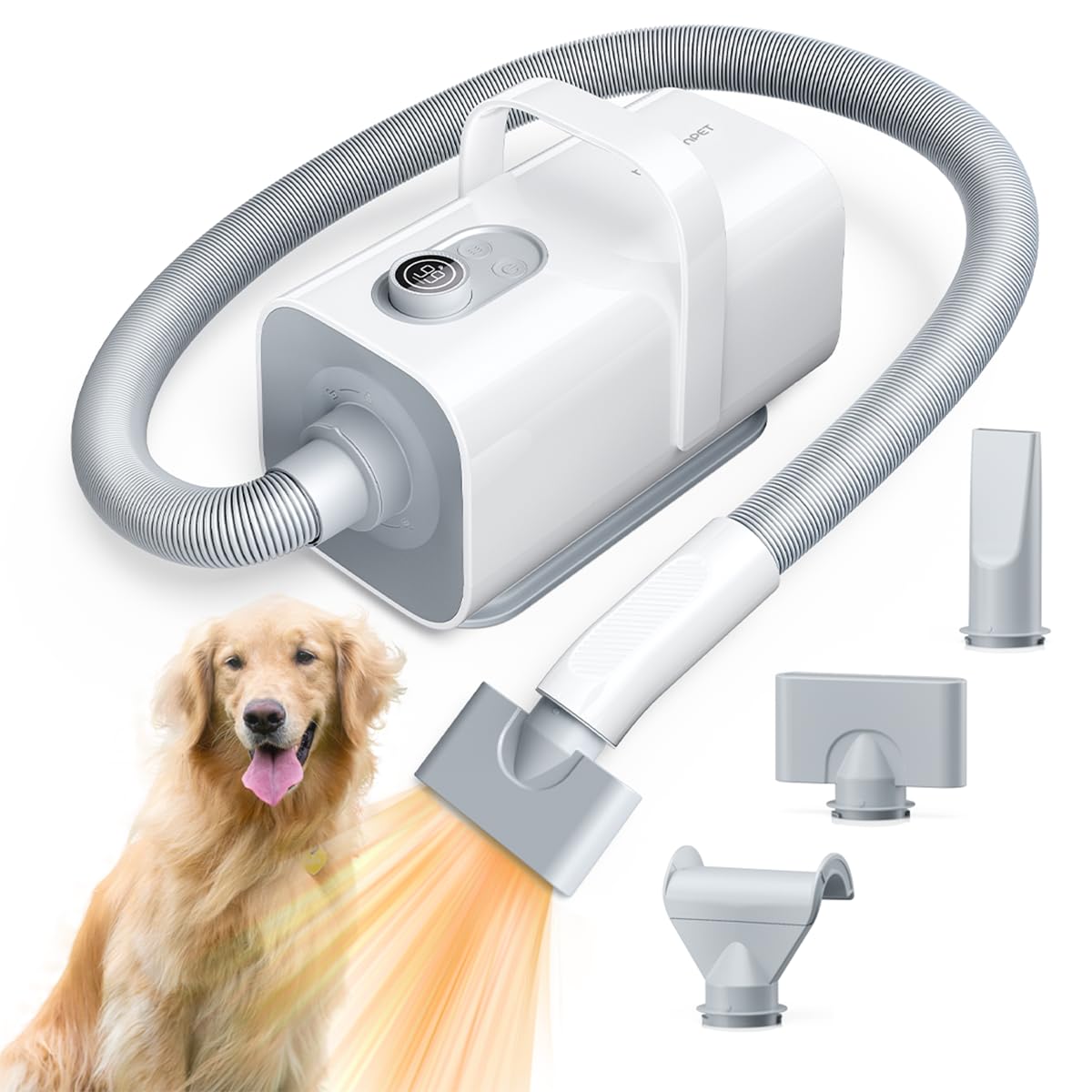 Homerunpet 犬 ドライヤー 犬用ドライヤー 愛玩動物 ブロワー 愛玩動物用 120m/s超高風速 速乾 ４類概念エア湖ノズル 静音 気温＆風量調節する 本塁打愛玩動物 ブロワー かわき切る機