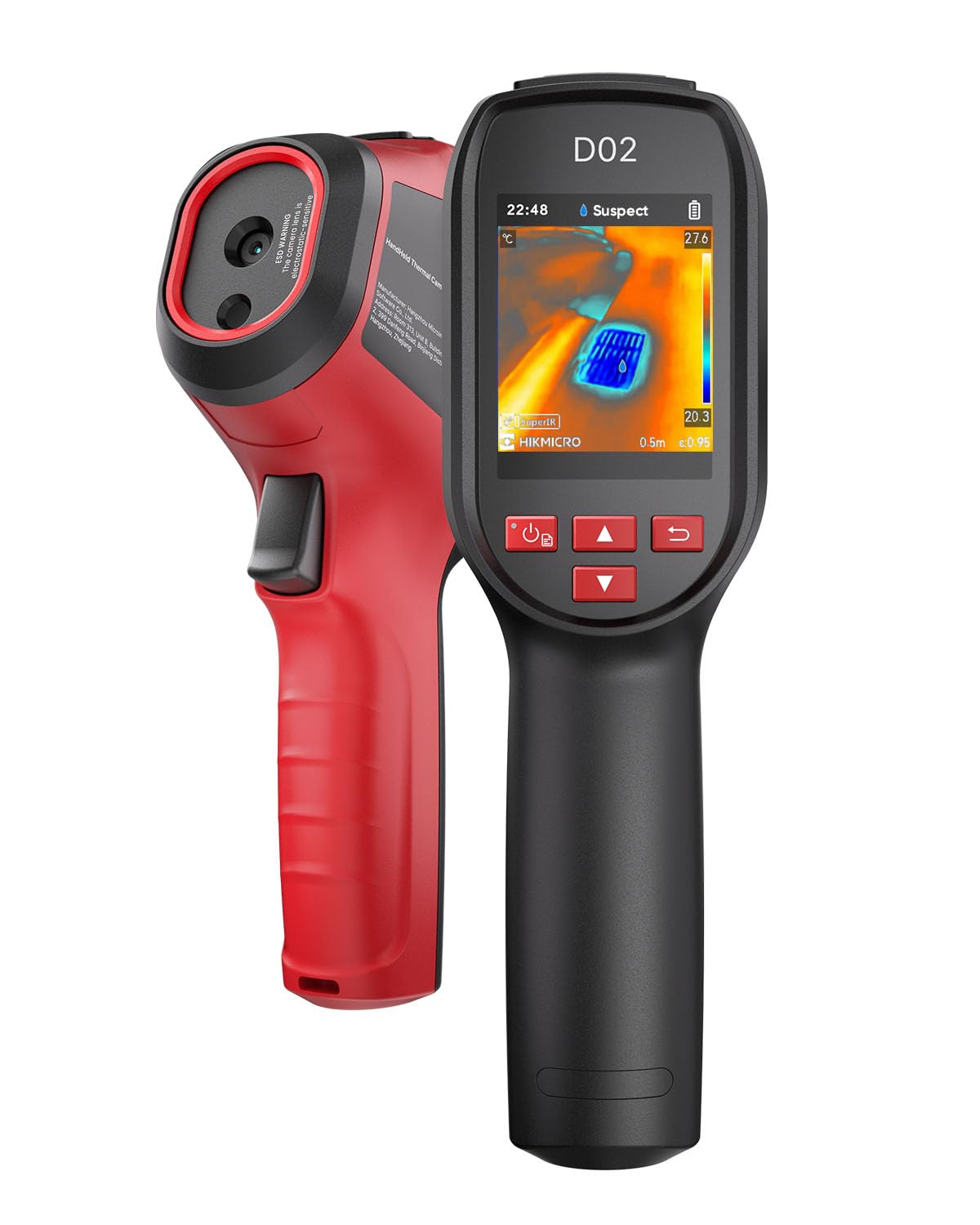 HIKMICRO D02 サーモグラフィーカメラ 240×240 SuperIR解像力、可視性光写真機、SuperSceneかっこ良い一こま意識すること、96×96 IR解像力、3200mAhで最長8第四次元、活動写真・映像書きとどめる、-20°C~450°C位置づける気温活動の領域