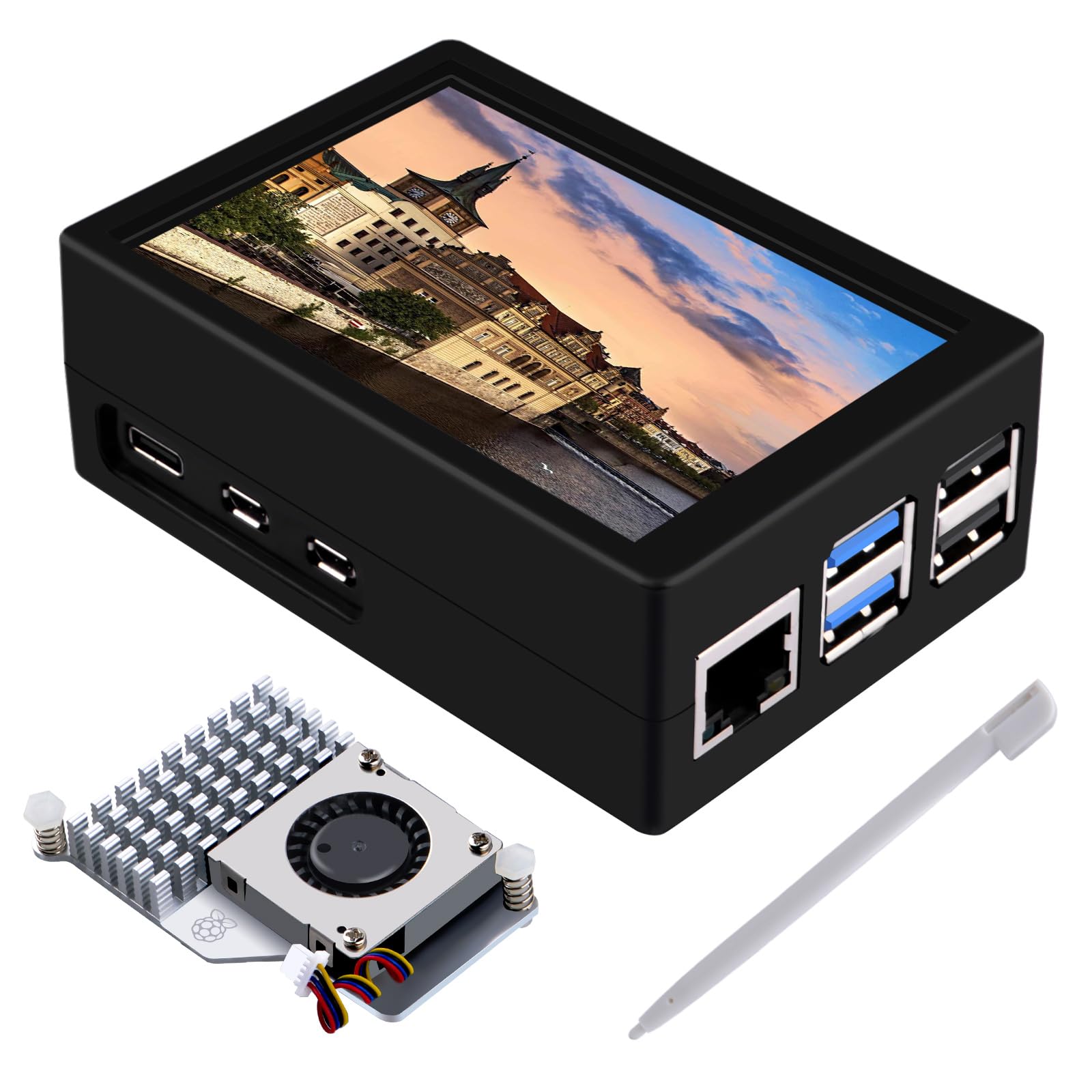 【楽天市場】GeeekPi 3.5 インチ HDMI タッチスクリーン、Raspberry Pi 5 用ケース付き、公式 Pi 5 アクティブ ...