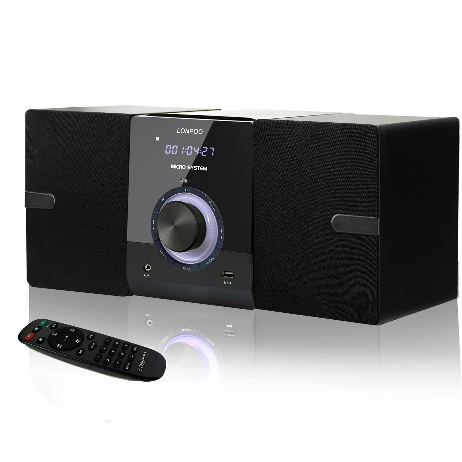 30W CDステレオシステムミニコンポ CD電気蓄音機 FMラジオ受信機 Bluetooth相応う金棒引き USB/AUXインプット ヘッドフォンジャック 遠隔操作