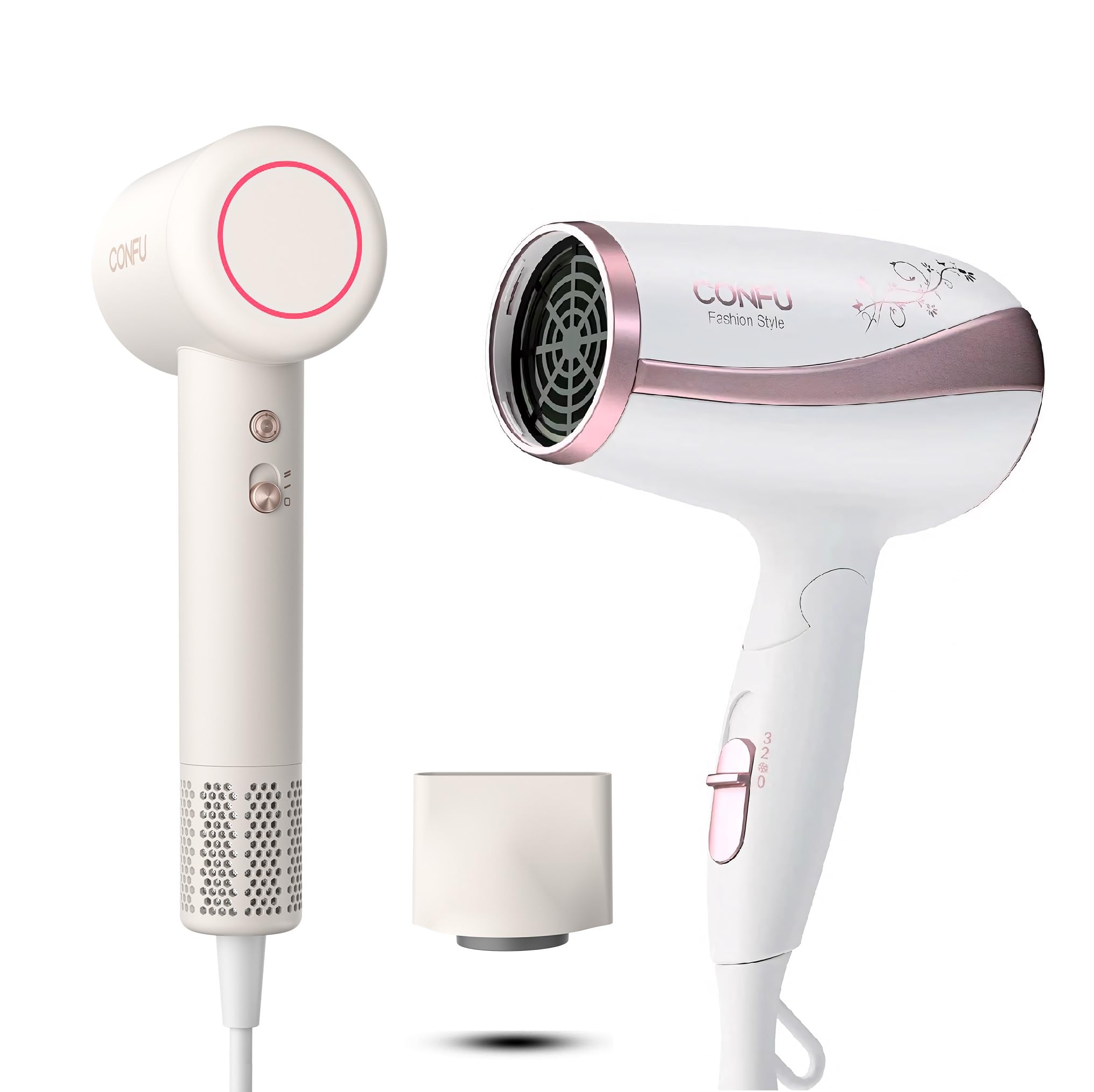 CONFU ドライヤー 1200W 髪の毛ドライヤー いけ図図しい量 速乾 軽さ?美髪 2億イオンヘアケアと豪然たる高速道路原動機なパウダーコンパクト 低騒々しい音 身寄り用/出張・旅する用