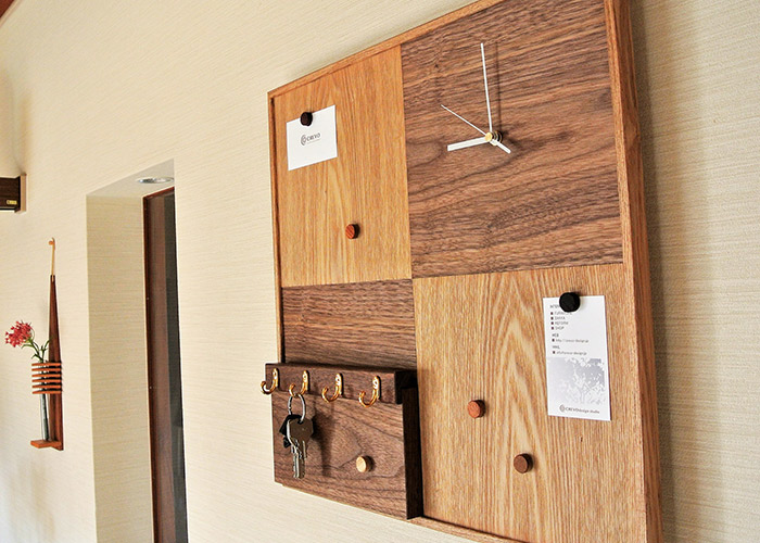 楽天市場 壁掛け時計 木製 壁掛け おしゃれ メッセージボード 鍵 収納 キーフック Crevostyle Shop