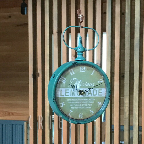 【楽天市場】レモネードクロックlemonade clock掛け時計アンティークおしゃれグリーン送料無料 壁掛け レトロクロック キッチン