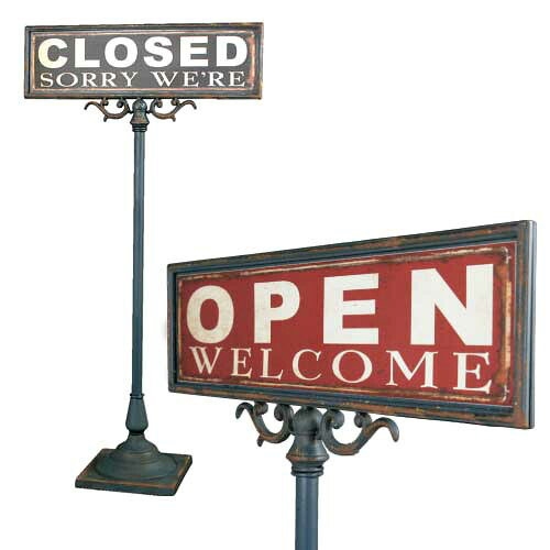 DULTON S355-83　OPEN-CLOSED SIGN STAND オープン/クローズド・サインスタンド お店 店舗 営業案内 ディスプレイ 店舗什器 おしゃれ かわいい 目立つ 開店 閉店 案内 S355-83