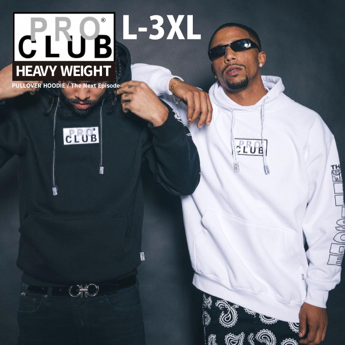 PRO CLUB プロクラブ 【13oz NHALE コラボパーカー】 THE NEXT EPISODE NATEDOGG 袖プリ 厚手 ヘビーウェイト プルオーバー フーディー メンズ 大きいサイズ ビッグサイズ 裏起毛 スウェット USサイズ チカーノ ローライダー HIPHOP WESTCOAST