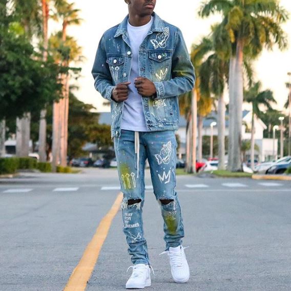 新作モデル L 3xl Thrt デニムジャケット Pray ペイント ウォッシュ ダメージ Gジャン アウター 最新us ストリート メンズ 大きいサイズ L Ll 2l 3l 4l Criminal クリミナル 訳ありセール格安 Www Vidpro Com Ar