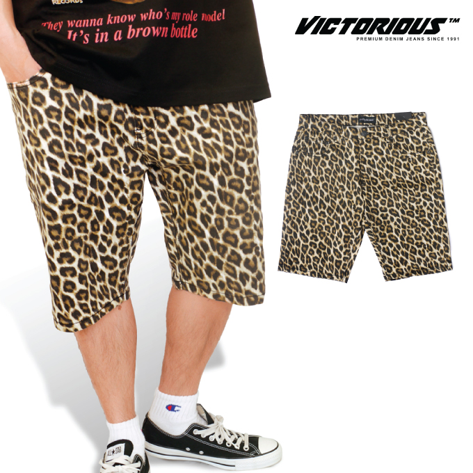 【楽天市場】【32in～42in】 VICTORIOUS 【レオパード柄】 ショートパンツ ヒョウ柄 ショーツ ハーフパンツ メンズ 短パン