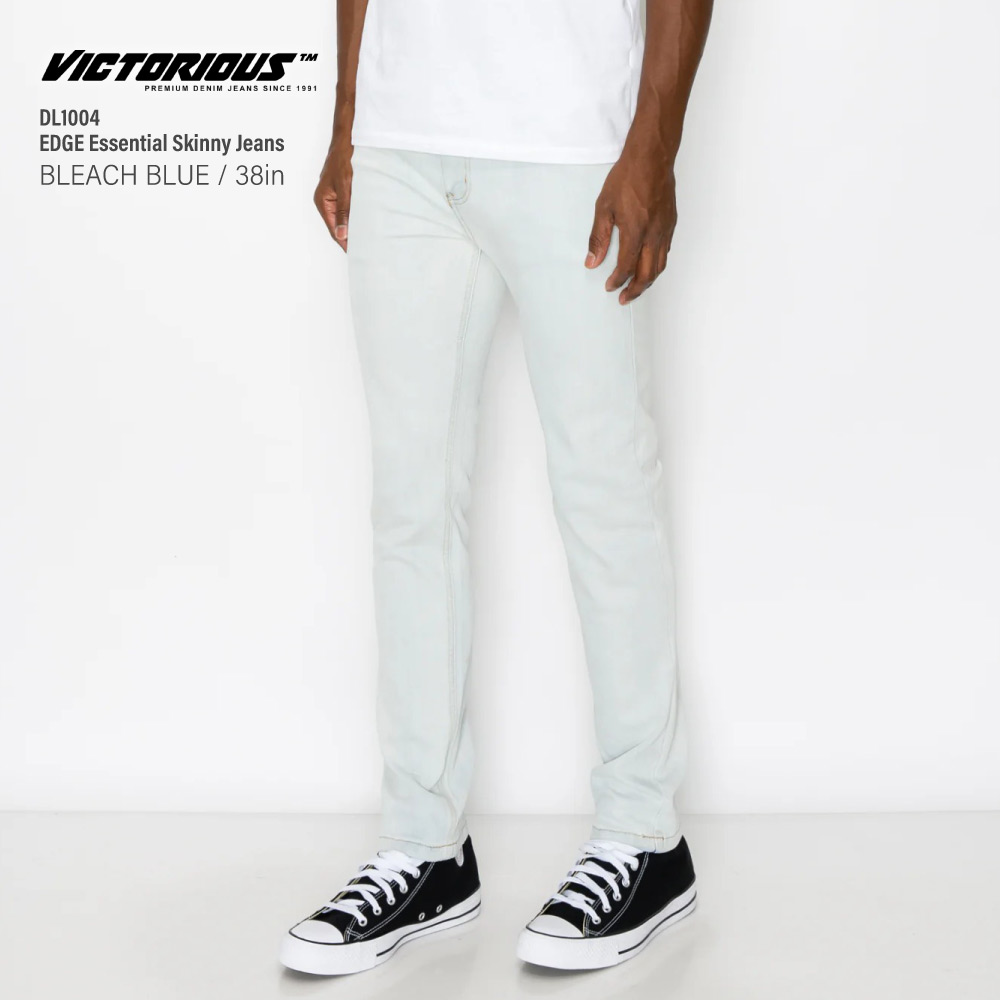 VICTORIOUS ヴィクトリアス 【プレミアムデニムスキニージーンズ】デニムパンツ ウォッシュデニム ロングパンツ 伸縮 USサイズ メンズ ズボン 大きいサイズ ビッグサイズ|CRIMINAL(クリミナル)