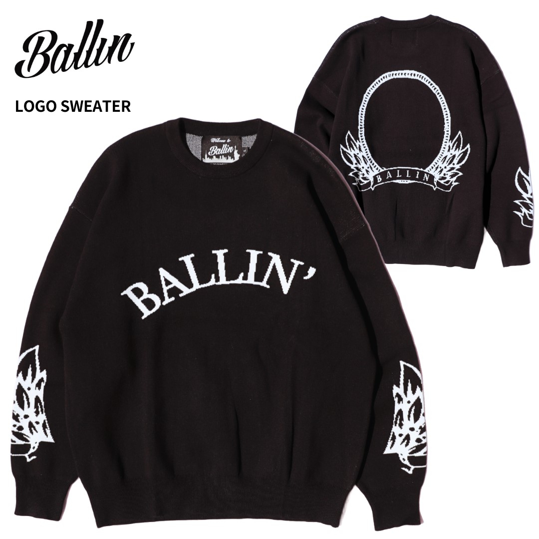 【楽天市場】BALLIN ロゴニット 【 Logo Sweater 】 ニット セーター ロゴ ヒップホップ HIPHOP メンズ ビッグ ...