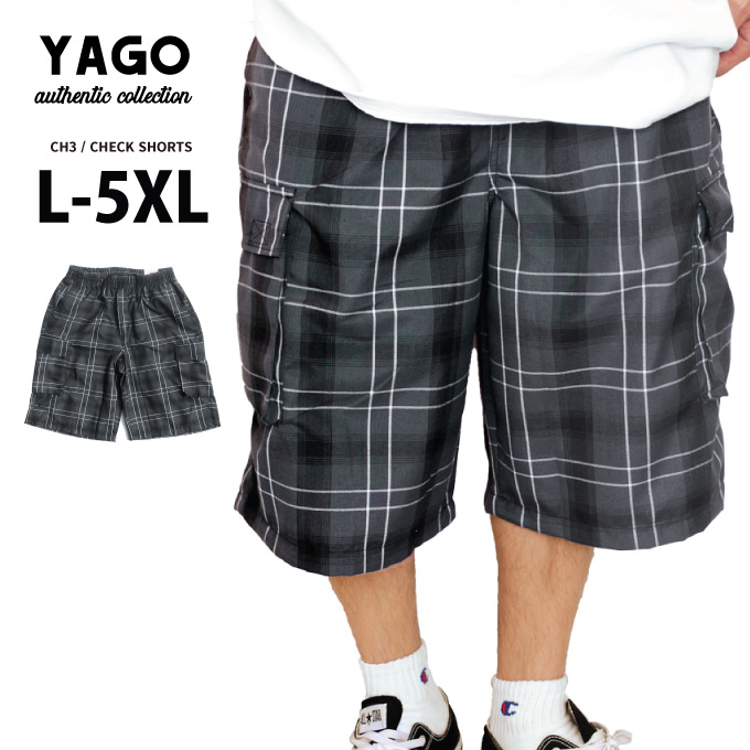 楽天市場】YAGO カーゴショートパンツ 【DK1 チェック ブラック