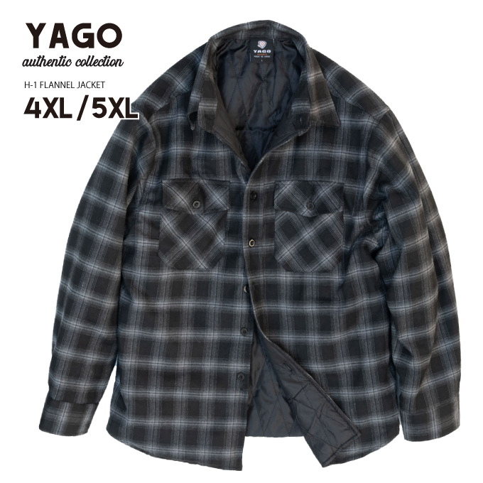 楽天市場】【L～3XL】 YAGO 【 H-1 フランネル ジャケット 】 シャツ