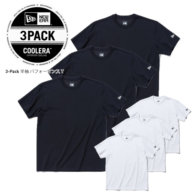 楽天市場】NEWERA 3-Pack 半袖 パフォーマンス Tシャツ ブラック
