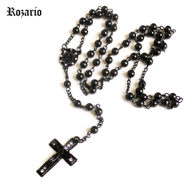 楽天市場 Rozario ロザリオ ネックレス Black ブラック クロス 十字架 マリア Maria チカーノ メキシカン ローライダー Hiphop Necklace Chicano Lowrider ジュエリー Criminal クリミナル