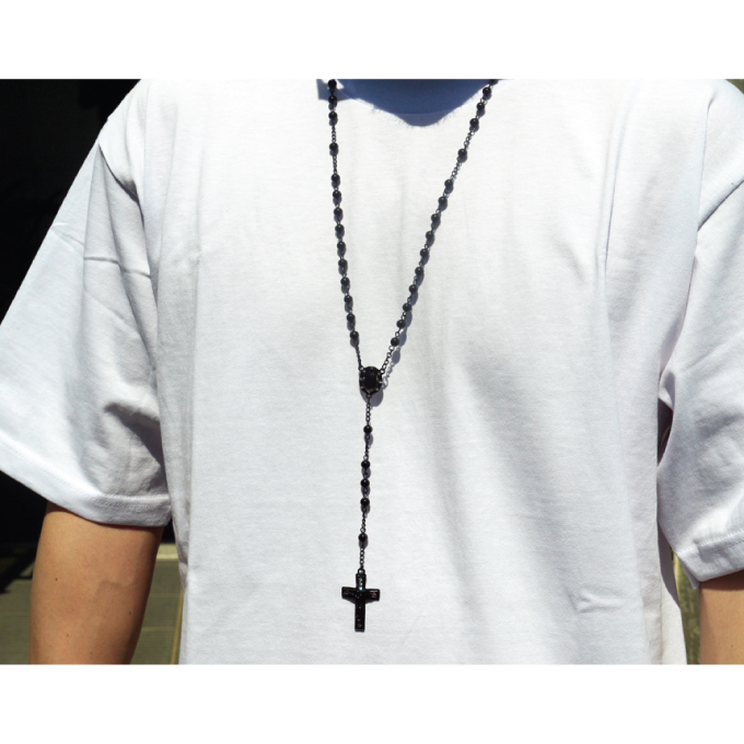 楽天市場 Rozario ロザリオ ネックレス Black ブラック クロス 十字架 マリア Maria チカーノ メキシカン ローライダー Hiphop Necklace Chicano Lowrider ジュエリー Criminal クリミナル