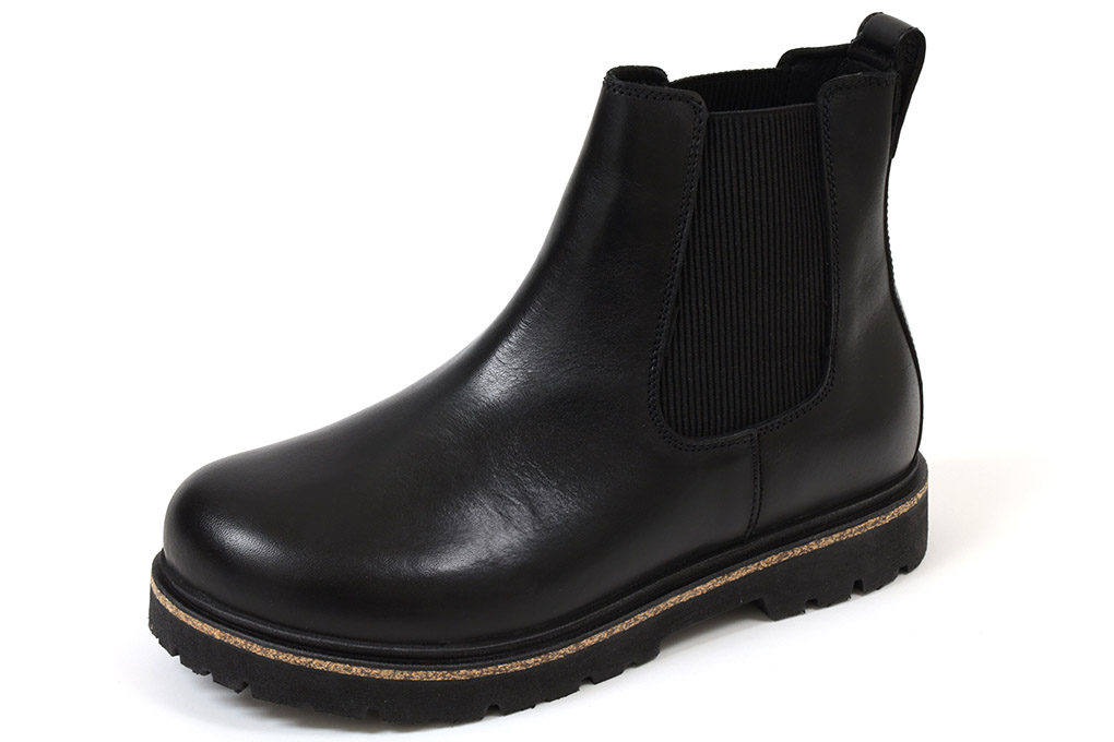 美品 ビルケンシュトック オスウェゴ サイドゴア スリッポン コルク 黒 23 BIRKENSTOCK ビルケンシュトック ボストン メンズ レディース