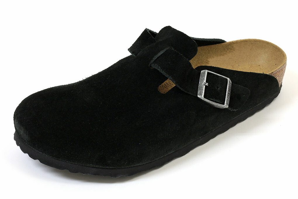 【尖んがり10倍＋5倍】ビルケンシュトック 豆の町 レギュラー幅 スエードクロス 黒いこと BIRKENSTOCK Boston Suede 1027142 Black