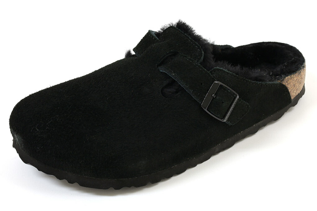 【尖んがり10倍＋5倍】ビルケンシュトック 豆の町 シアリング レギュラー幅 黒いこと BIRKENSTOCK Boston Shearling 259881 Black