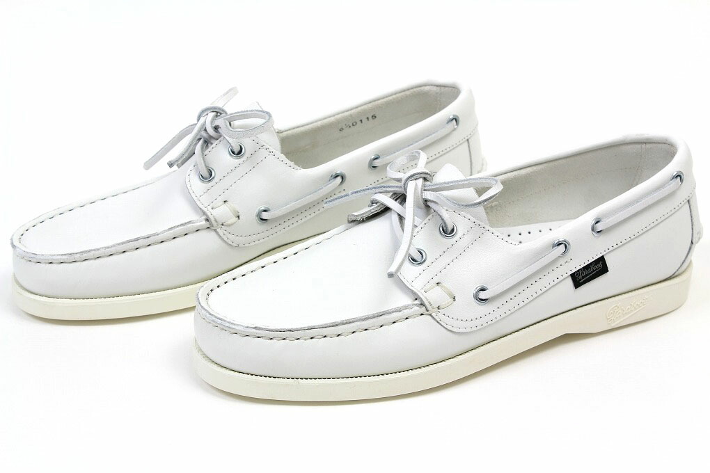 パラブーツ　デッキシューズ　バース　ホワイト　　Paraboot　BARTH　BLANCHE-BLANC