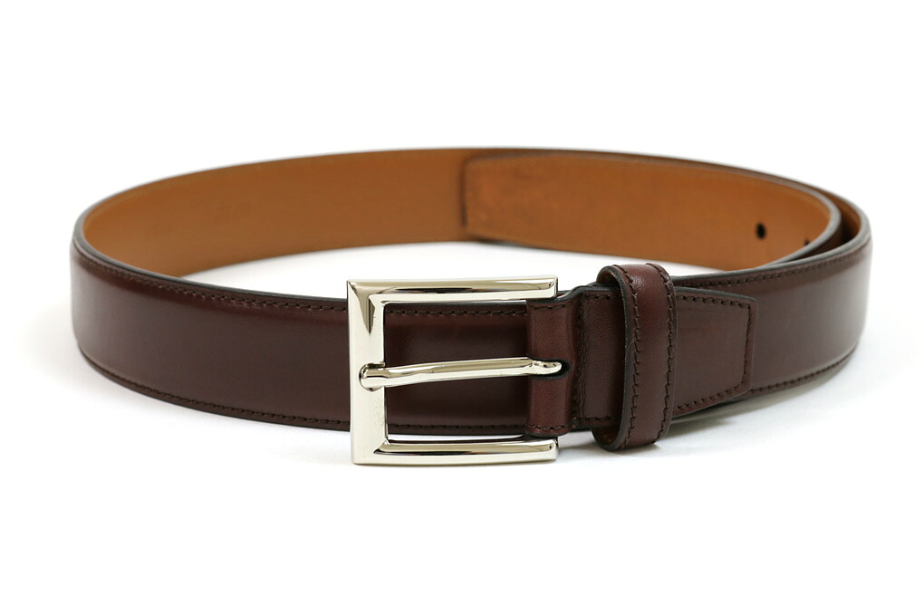 【尖んがり10倍＋5倍】ＴＬＢ レザードレスベルト ブラスバックル 30粍 アノネイ ベガノ バーガンディ TLB BELT ANNONEY VEGANO BURGUNDY