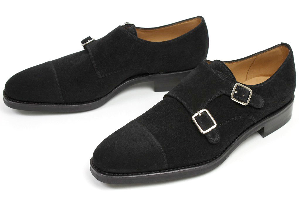 【尖んがり10倍＋5倍】ヤンコ ダブルモンク 黒いことスエードクロス  YANKO 14184 BLACK SUEDE