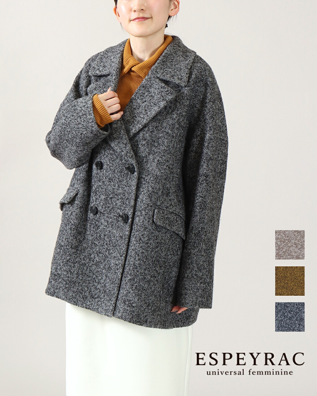 【まとめ買いさらに10%OFF】【SALE/30%off】ESPEYRAC エスペラック ラペル コート レディース アウター ウール 暖か コクーン 7553902 正規品 公式 25AW｜CROCHET クロシェ