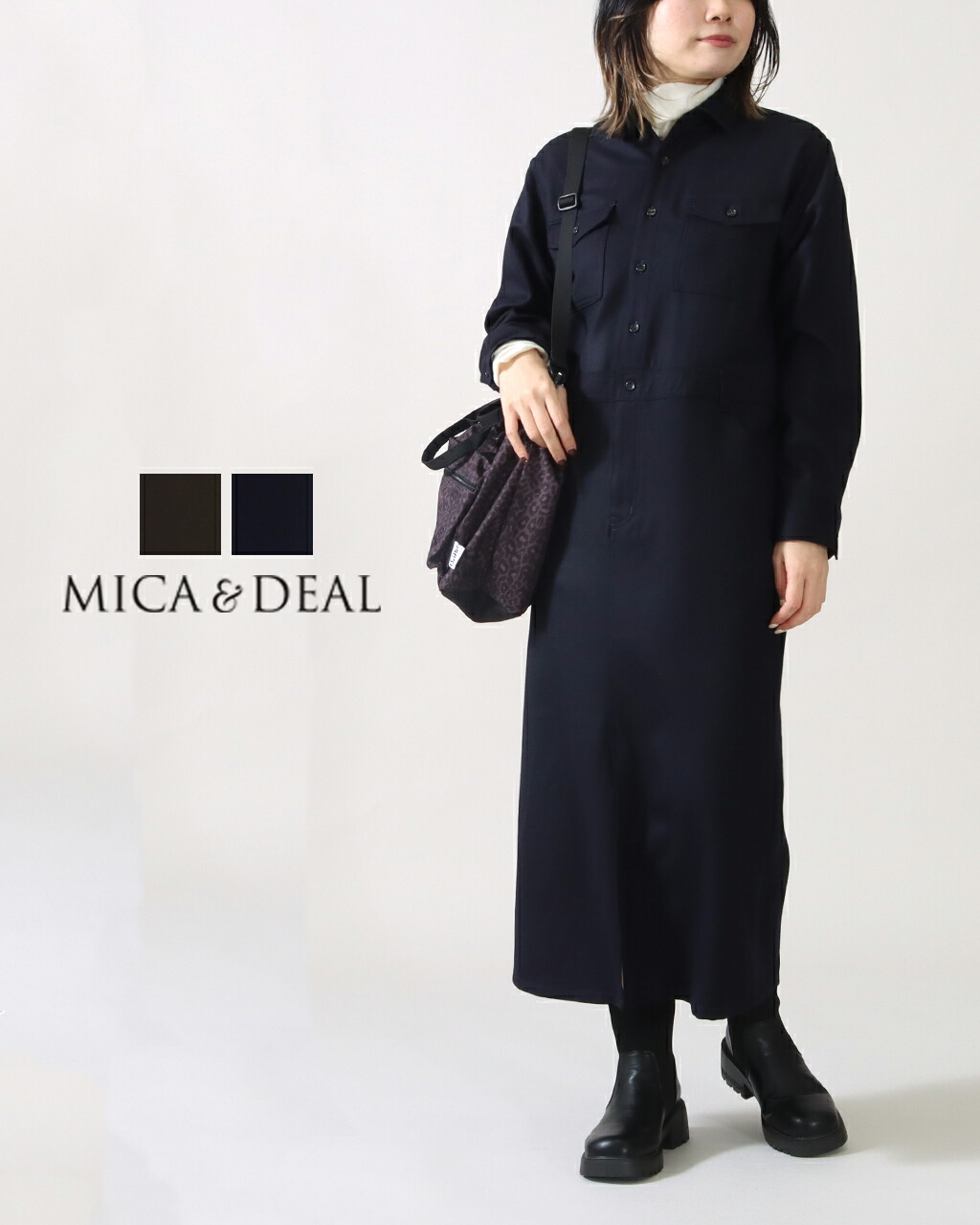 【SALE/30%off】MICA&DEAL マイカアンドディール ジャンプスーツスタイル ドレス 0125404353 jumpsuit-style dress ワンピース 綺麗めカジュアル ワンピース Iライン 25AW 正規品 AWCOP20倍