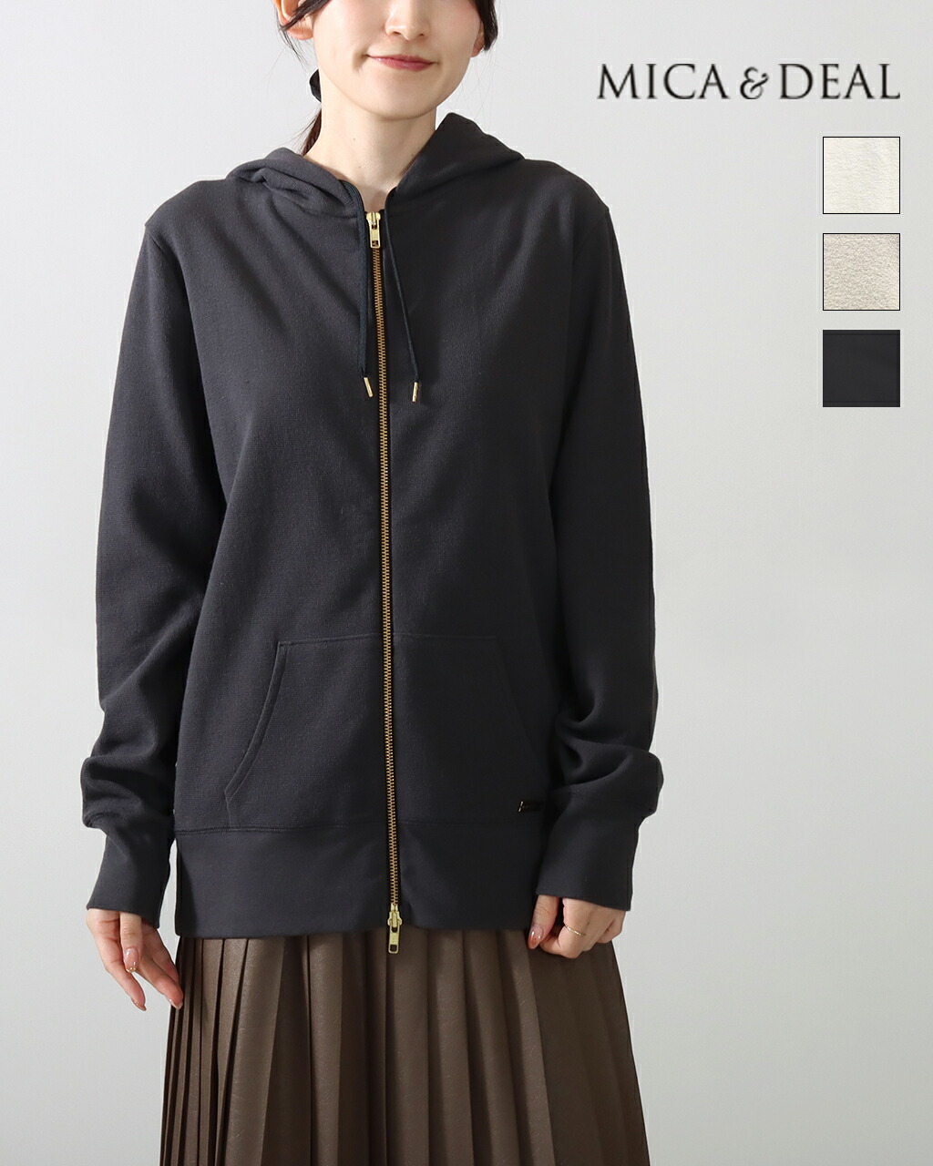 【10%off+P10倍 20時~】MICA&DEAL マイカアンドディール surf parker サーフ ニット パーカー 126109050 綺麗めカジュアル 26SS 正規品 シアーフーデットブルゾン