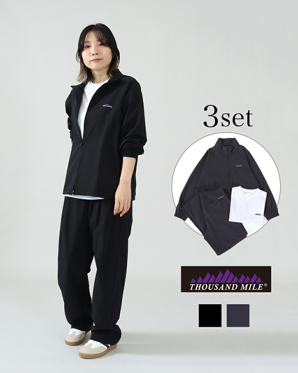 【まとめ買いさらに10%OFF】【SALE/30%off】THOUSAND MILE サウザンドマイル ジップ ブルゾン Tシャツ パンツ セットアップ TM252NP00011 3点セット 公式 正規品 25AW|CROCHET クロシェ