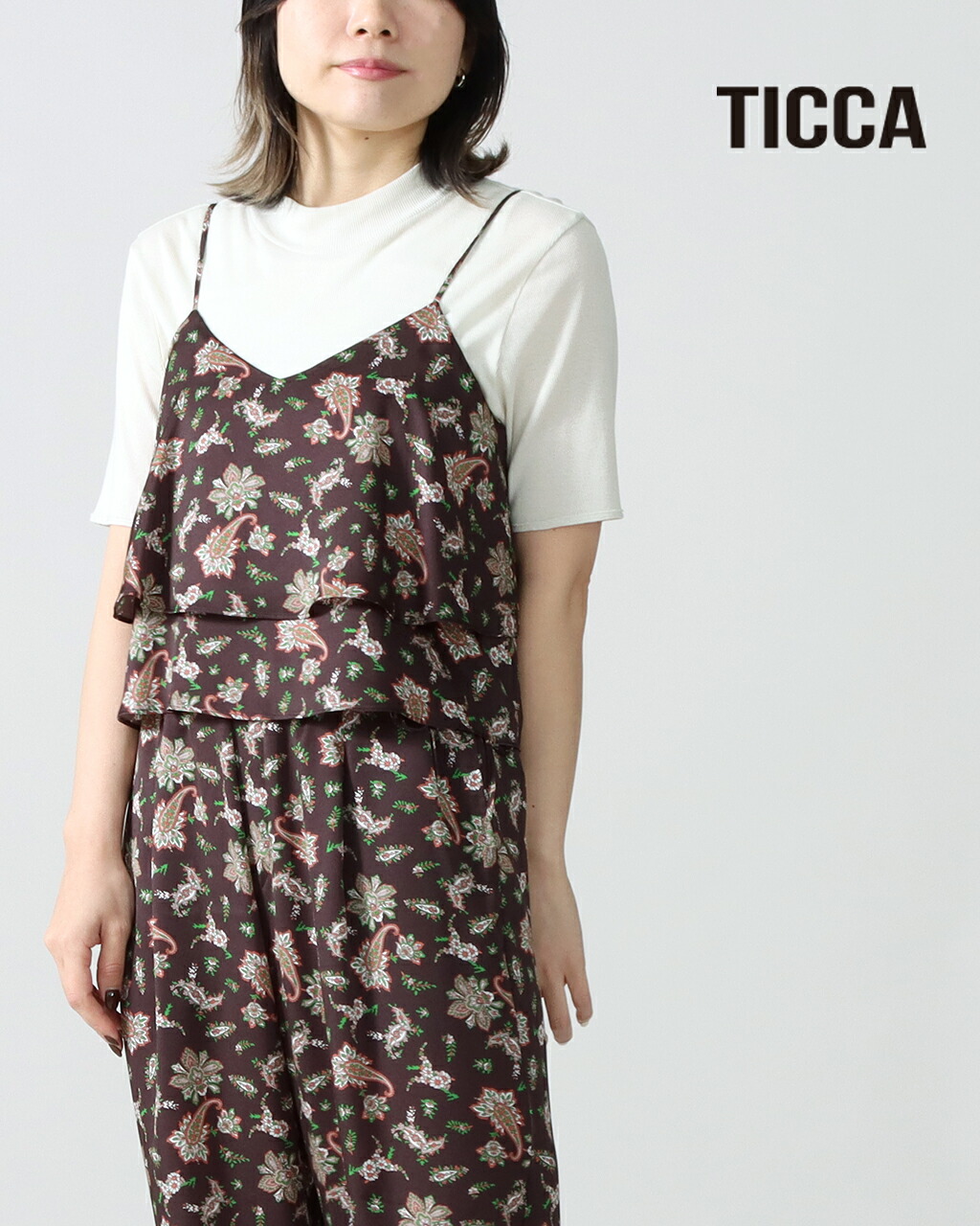 楽天市場】【26SS先行予約】TICCA ティッカ フラワープリントビスチェ