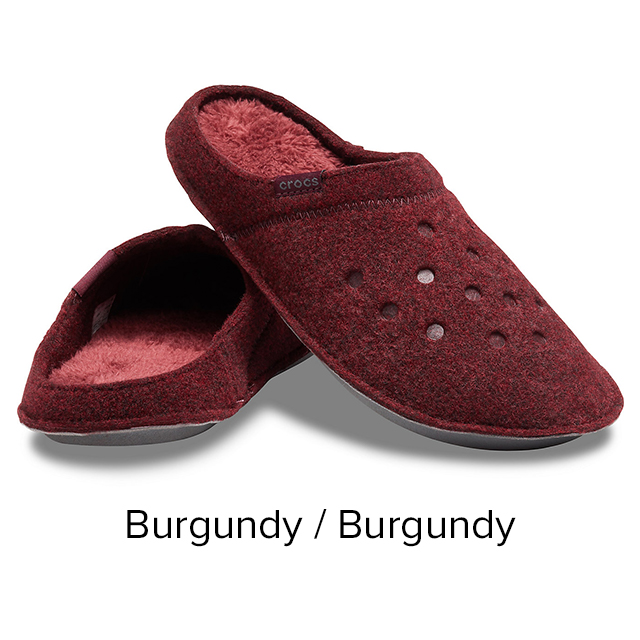 burgundy crocs