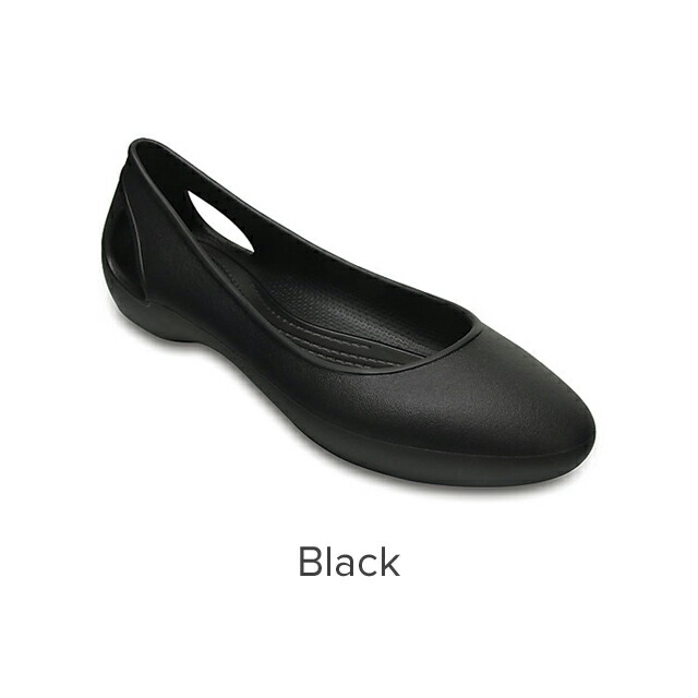 black flat crocs