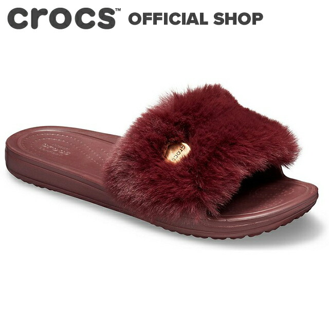 red fur crocs