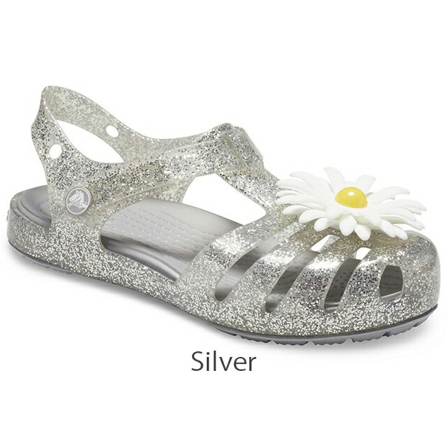 crocs silver glitter