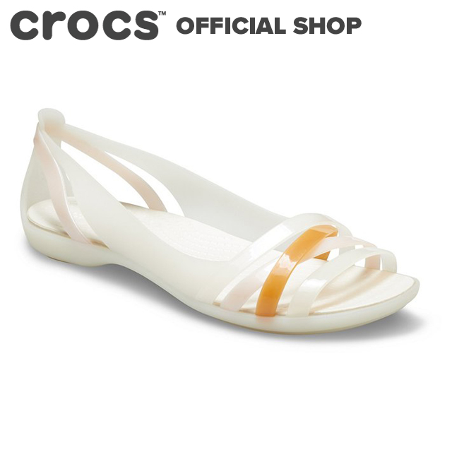 crocs peep toe flats