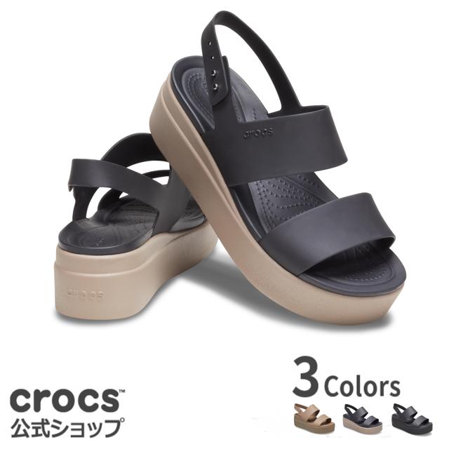 【20％OFF！4/24 9:59まで】【クロックス公式】 ブルックリン ロウ ウェッジ ウィメン 4.7cm Brooklyn Low Wedge / crocs レディース サンダル 厚底 旅行 夏 お出かけ リゾート
