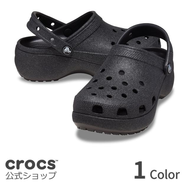 【30％OFF！4/14 9:59まで】【クロックス公式】ウィメンズ クラシック プラットフォーム グリッター クロッグ Classic Platform Glitter ClogW / crocs レディース 厚底 サンダル