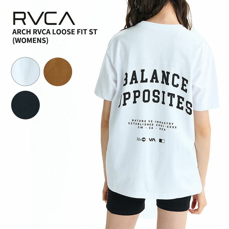ルーカ レディース FLOWER WAVE BOX LOGO LOOSE FIT ST Tシャツ 半袖Tシャツ トップス BF04C200 RVCA レディース FLOWER WAVE BOX LOGO LOOSE FIT ST Tシャツ